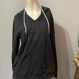 Under Armour Navy Blue Hoodie, tag is worn, cannot tell size. Fits like a Large